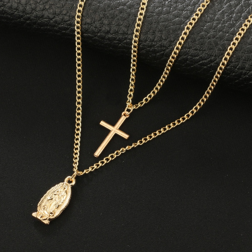 Europe Style//Cross Maria Layering Necklaces - Picture 6 of 8